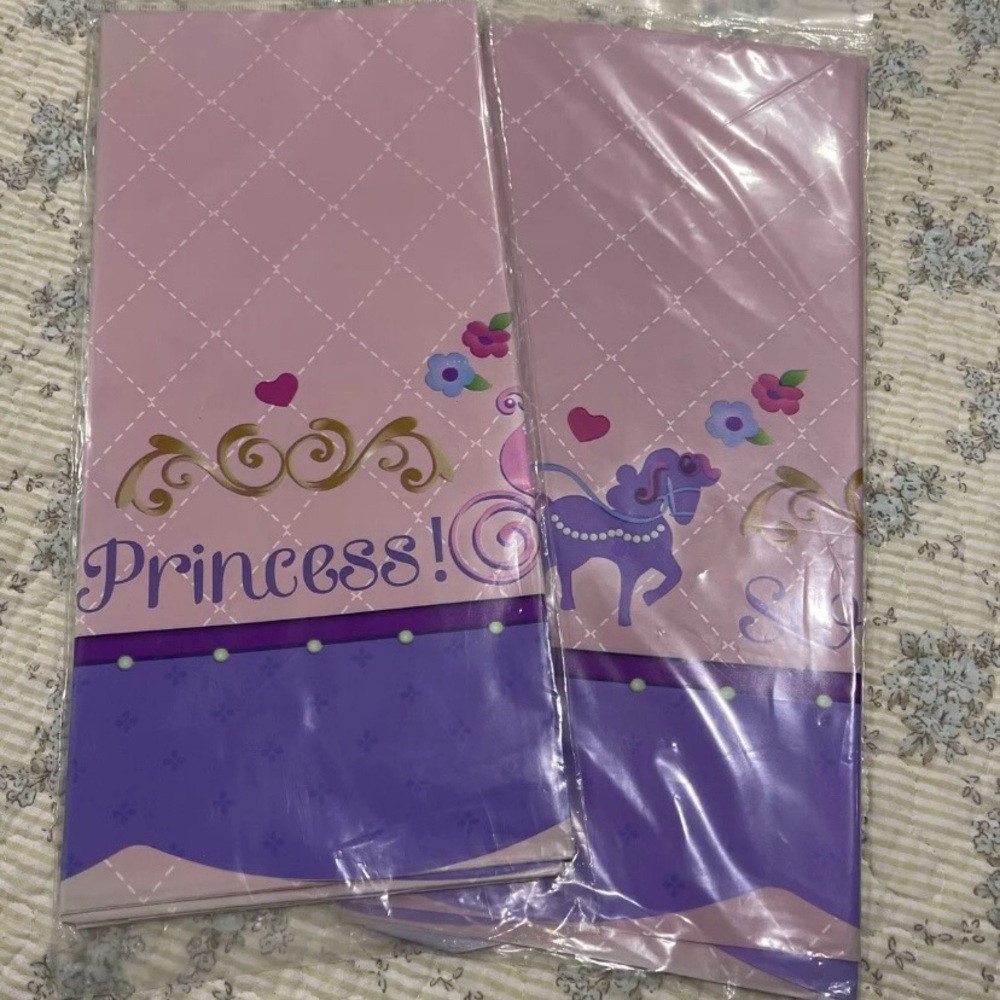 Sofia the first Party celebration 2-Pk table covers NEW 56in X 96in each Plastic